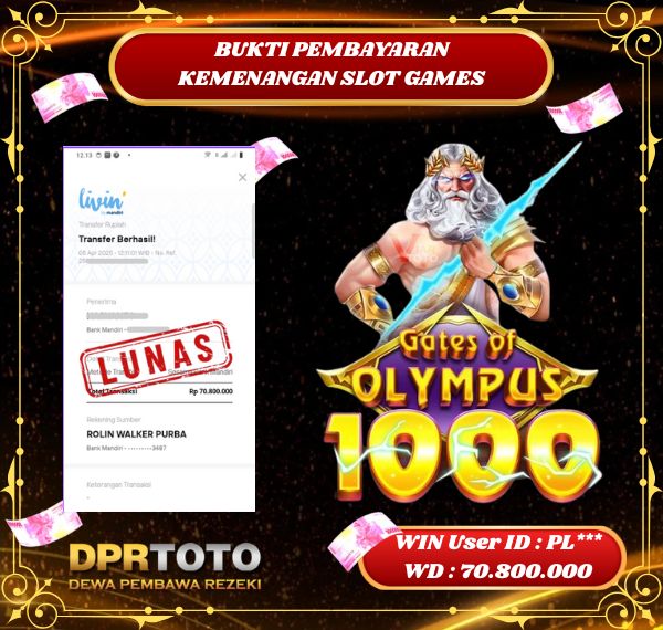 KEMENANGAN BESAR SLOT OLYMPUS 1000 Rp 70.800.000 - LUNAS